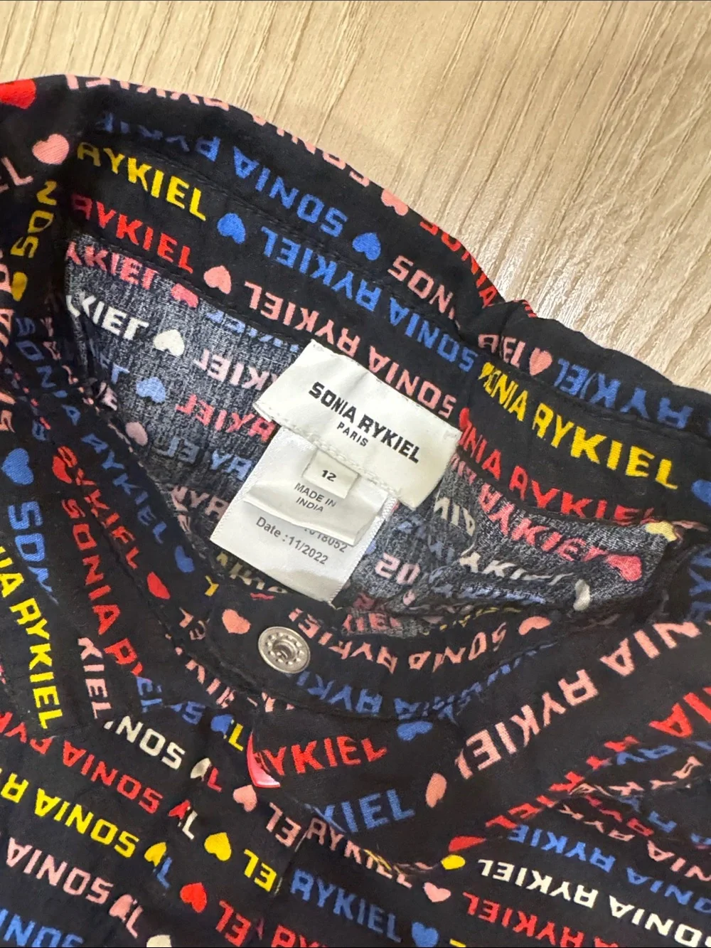 Sonia Rykiel black Multicolor Logo-Stripe Short-Sleeve Jumpsuit